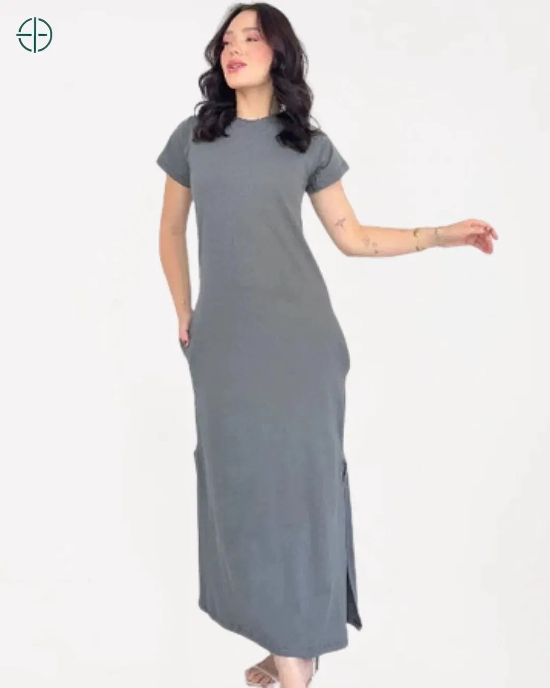 Vestido Longo Algodão Com Bolso e Fenda | Rest Money™
