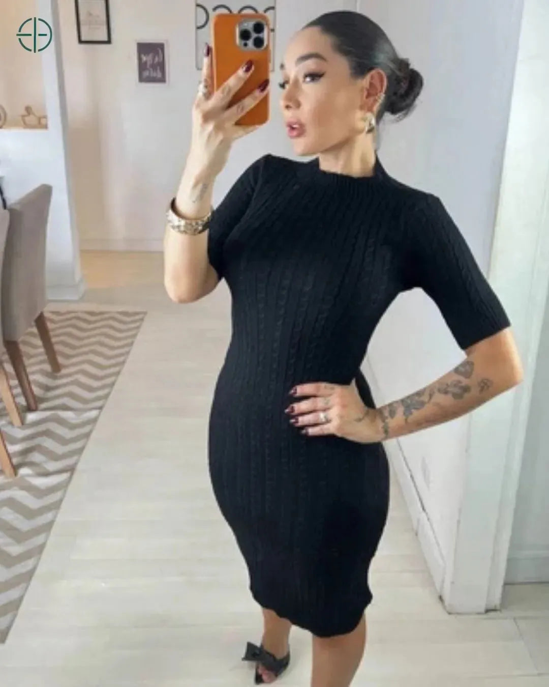 Vestido Tricot Manga Curta | Rest Money™