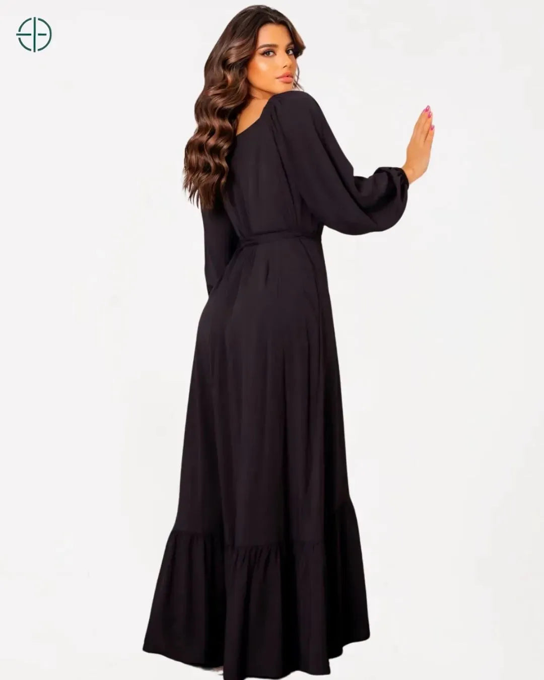 Vestido Longo Manga Longa Envelope Transpassado | Rest Money™