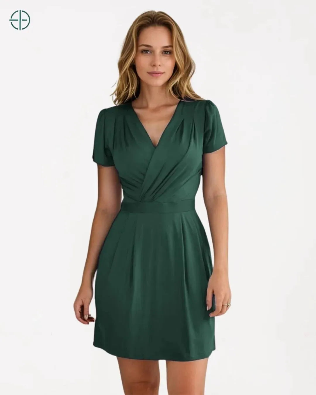 Vestido Curto Transpassado Envelope Manga Curta | Rest Money™