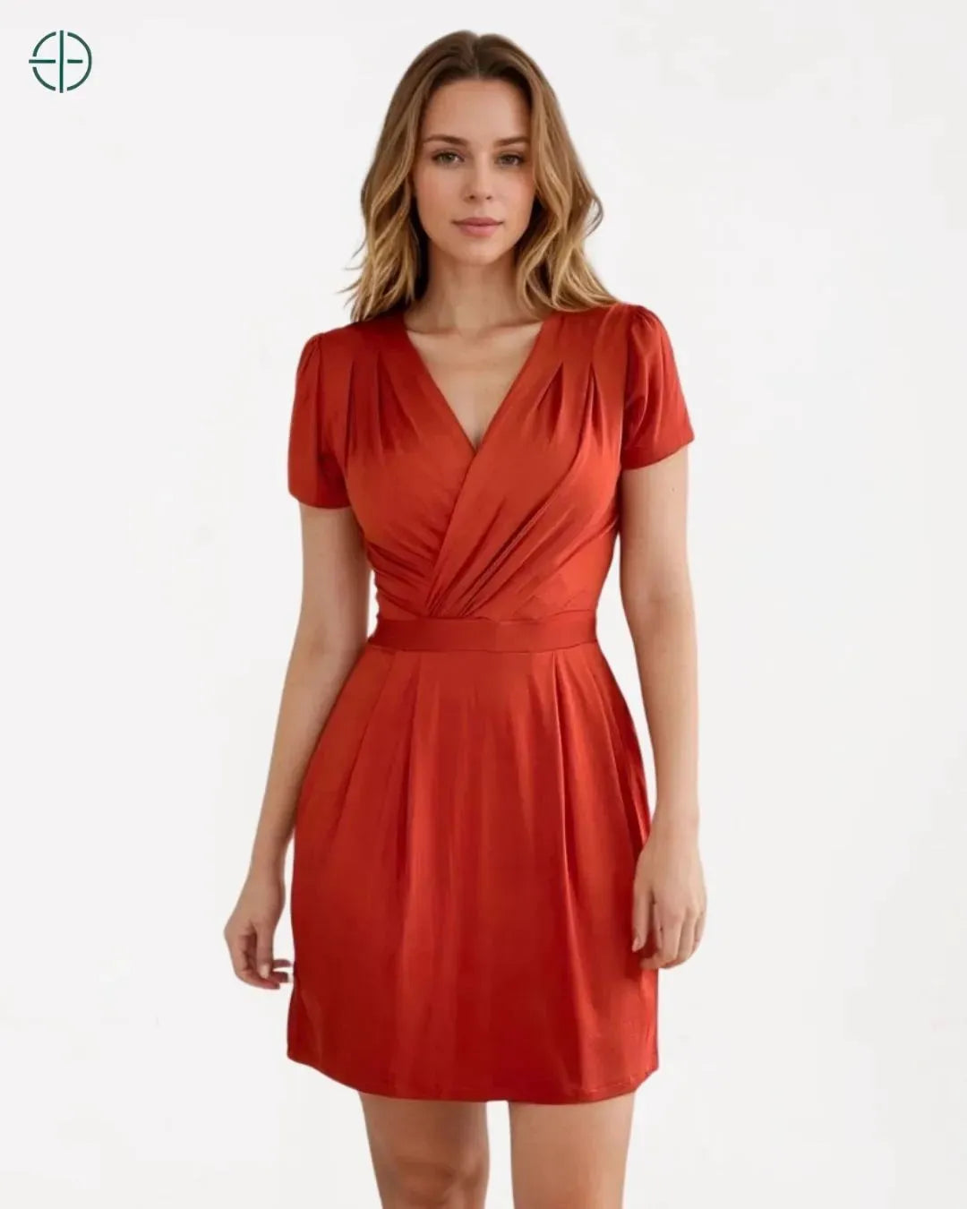 Vestido Curto Transpassado Envelope Manga Curta | Rest Money™
