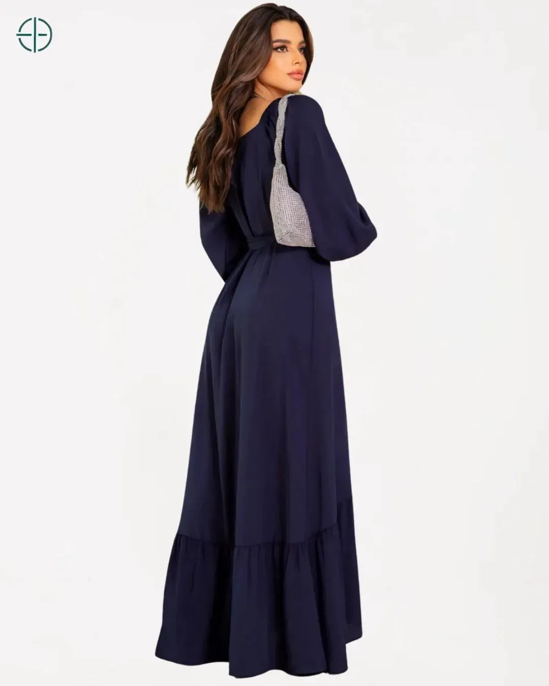 Vestido Longo Manga Longa Envelope Transpassado | Rest Money™