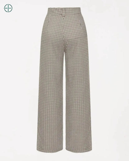 Calça Feminina Gingham com Botão | Rest Money™