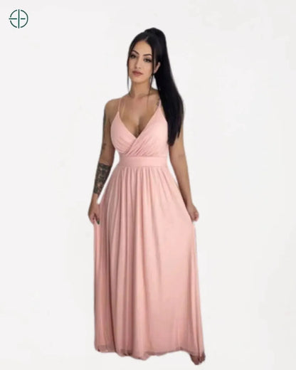 Vestido Longo de Festa Tule Forrado V | Rest Money™