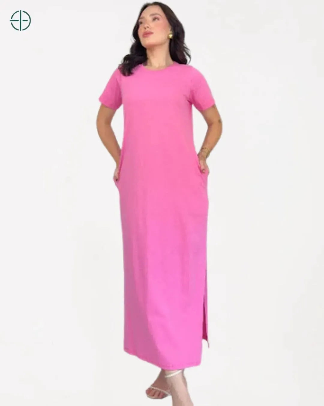 Vestido Longo Algodão Com Bolso e Fenda | Rest Money™