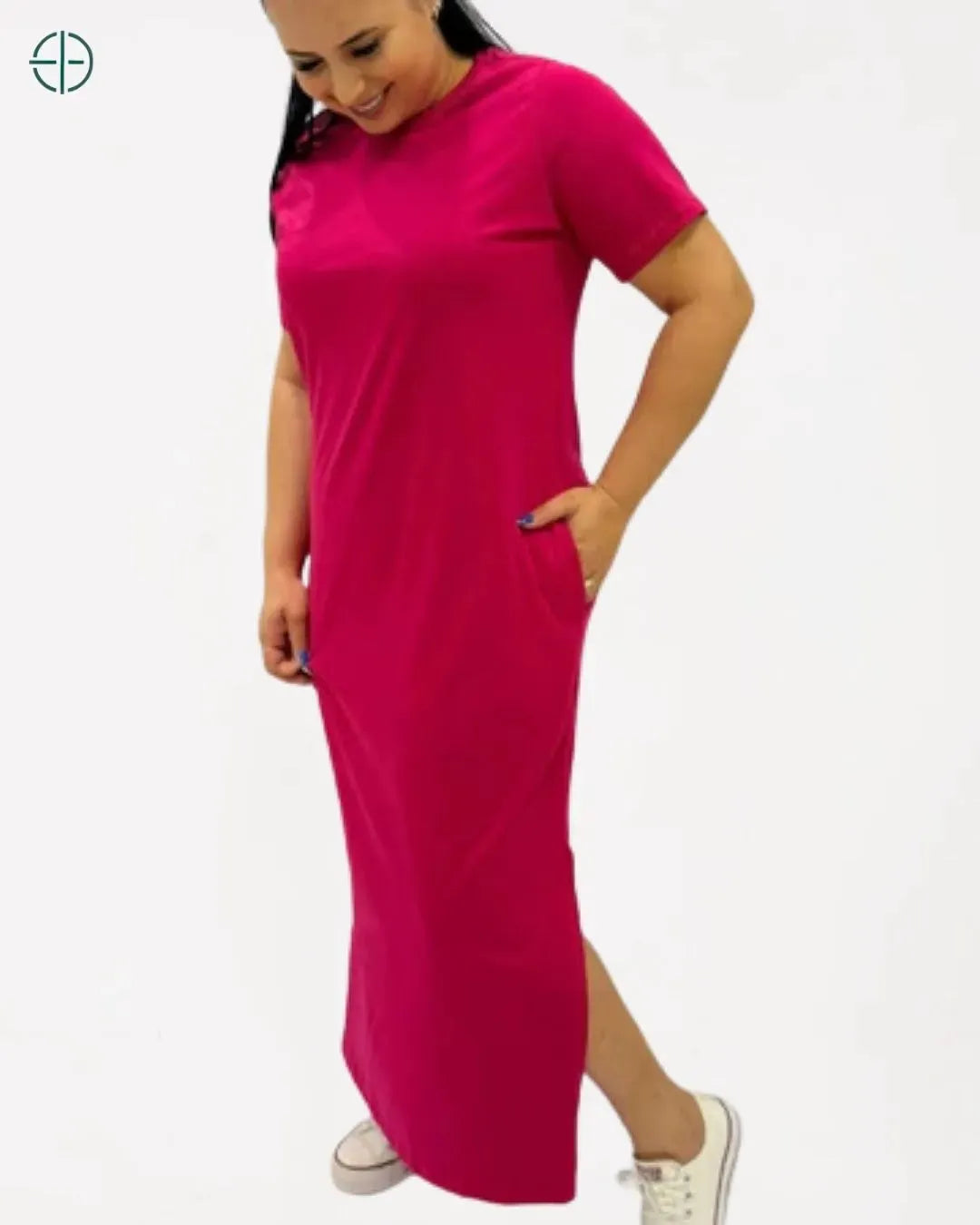 Vestido Longo Algodão Com Bolso e Fenda | Rest Money™