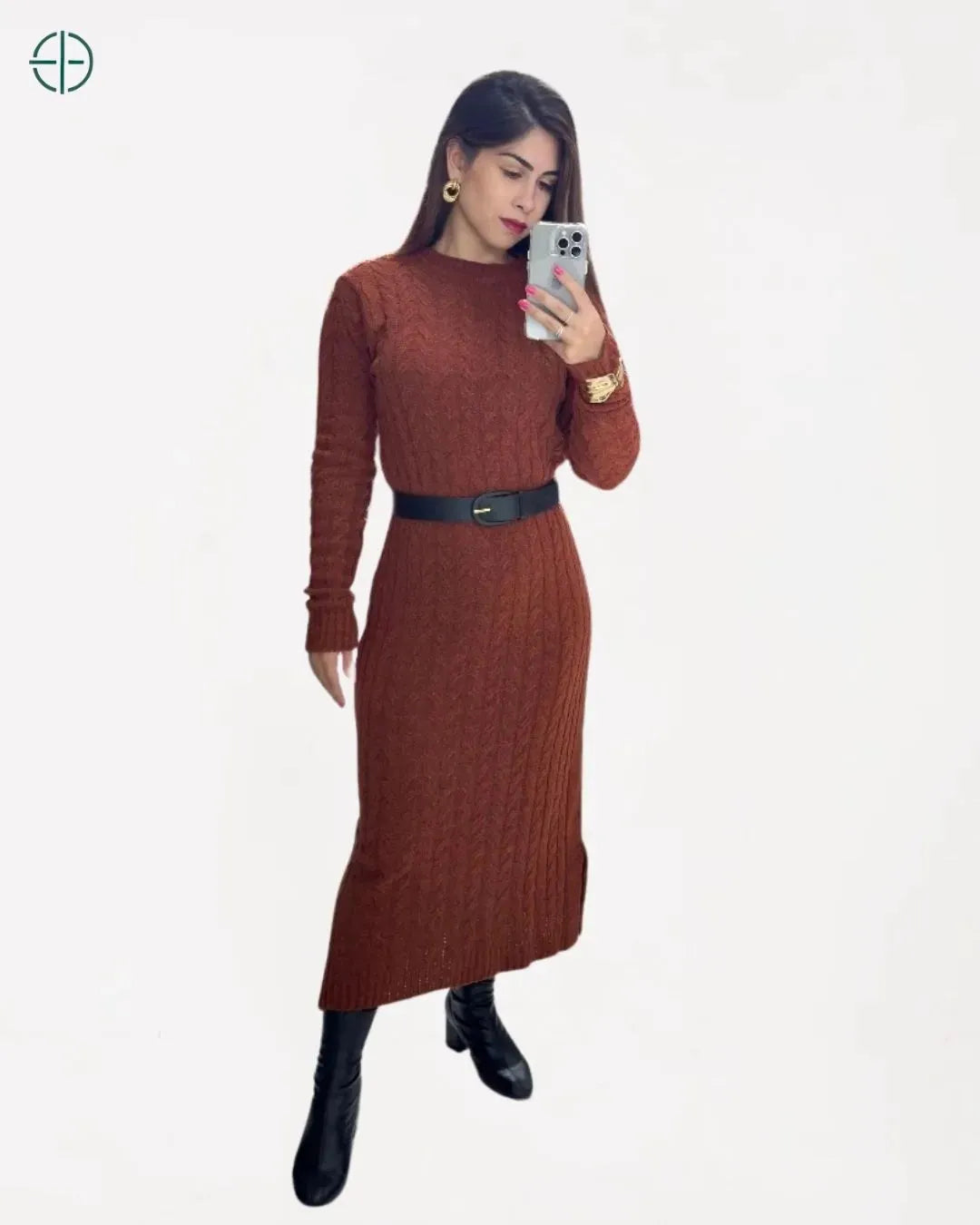 Vestido Grosso Tricot Fenda Média | Rest Money™