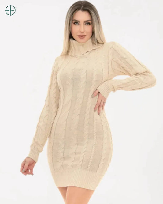Vestido Tricot Gola Alta | Rest Money™