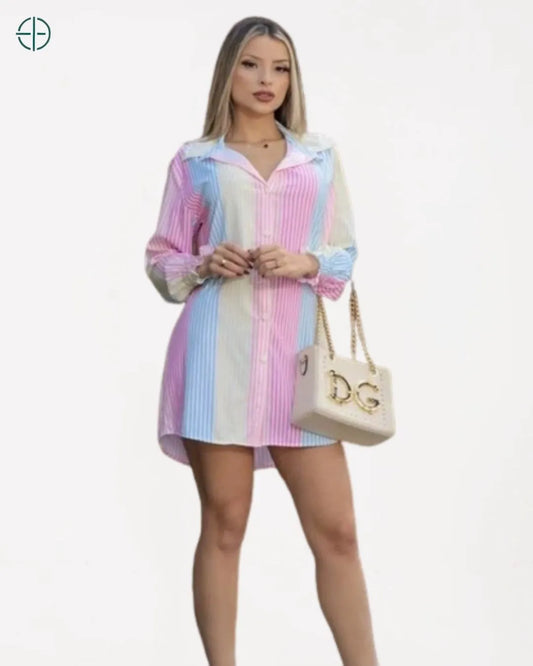 Vestido com Punho Chemise | Rest Money™