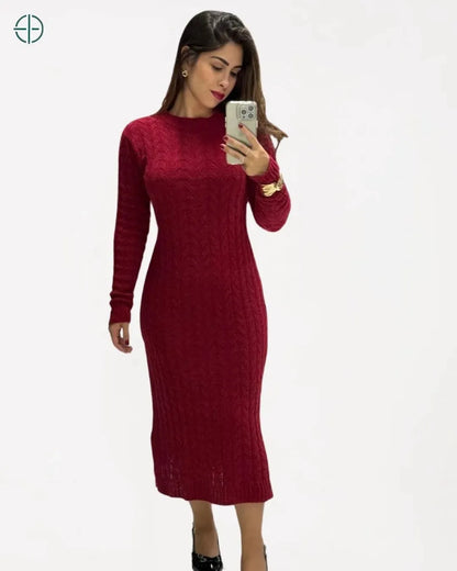 Vestido Grosso Tricot Fenda Média | Rest Money™