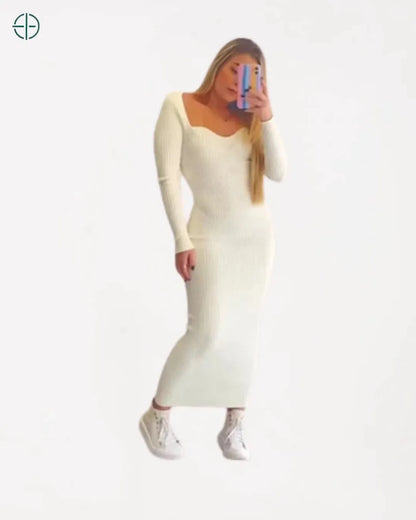 Vestido Longo Canelado Tricot | Rest Money™