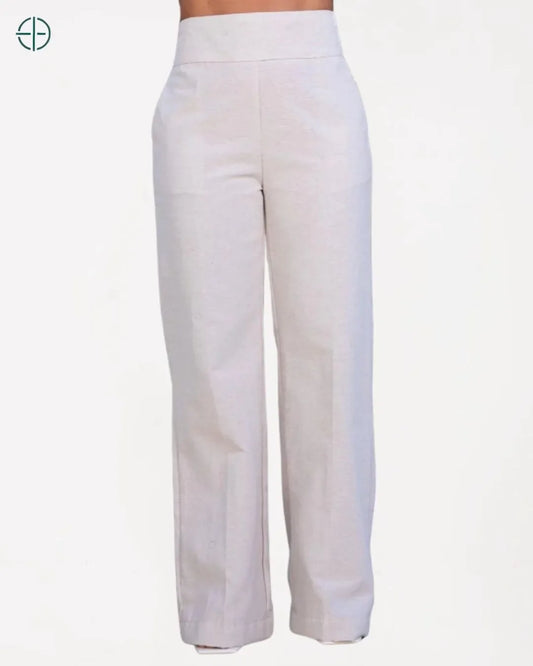 Calça Pantalona Feminina de Linho Cintura Alta | Rest Money™